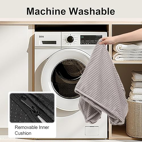 Miniatura 7 de FUKUMARU Cama para perro, alfombra de pana gruesa para perros con funda lavable, cama grande de algodón impermeable para perros, acogedora y