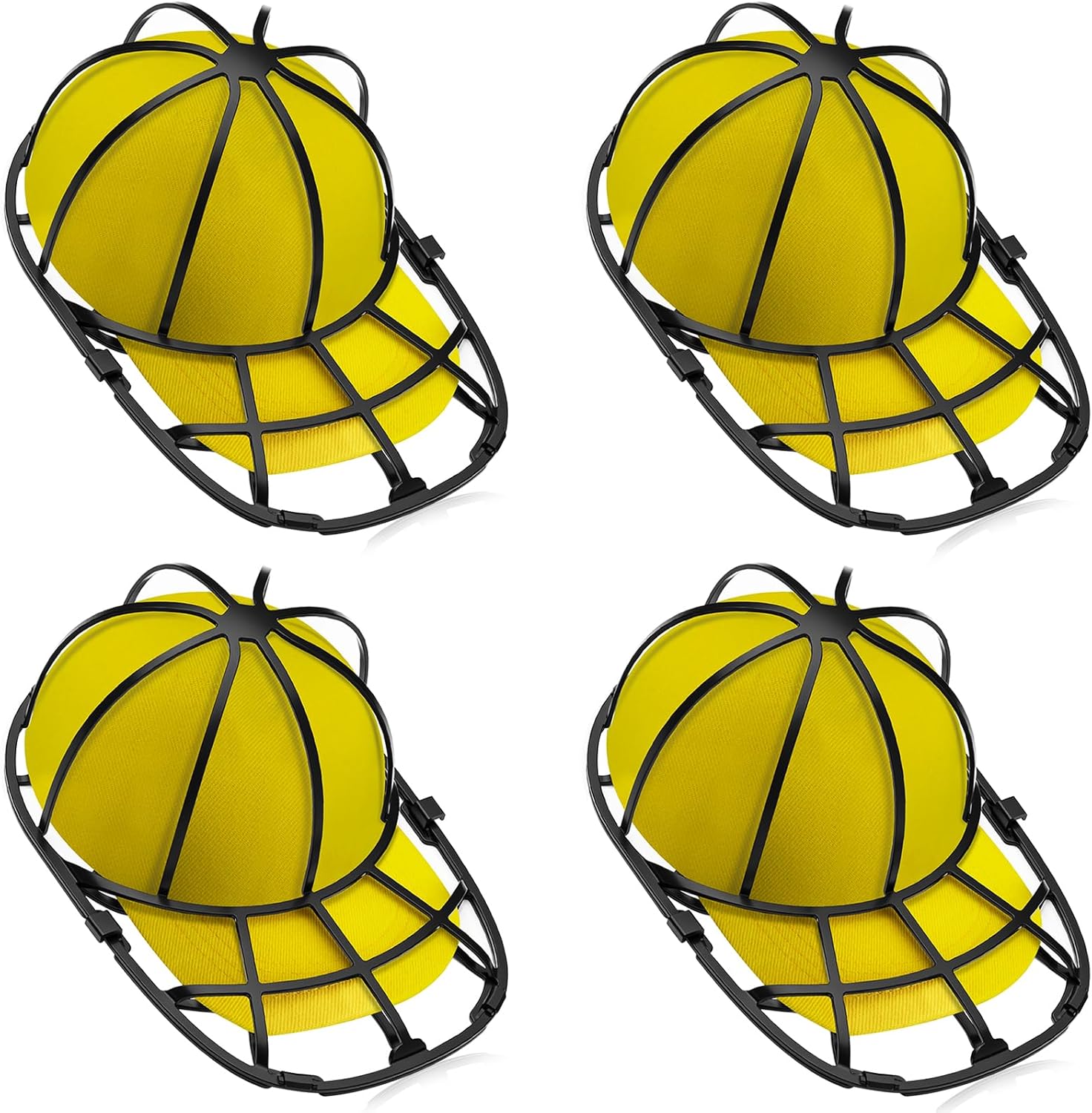 Coopache 4 Pack Hat Washer for Baseball Cap Washer Cage for Washing Machine,Ball Cap Washing Frame Hat Cleaner Holder Protector for Dishwasher 4 Black