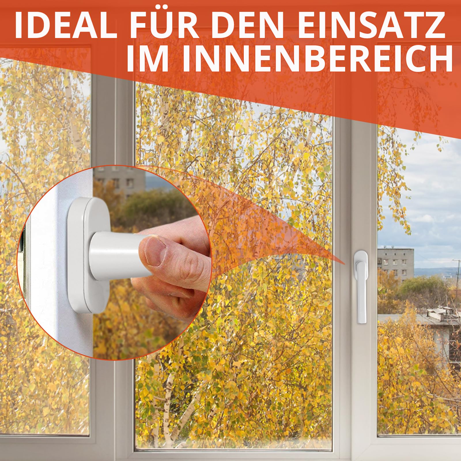 4 maniglie per finestre, in alluminio, senza cilindri di chiusura, maniglia per finestra di sicurezza, lunghezza perno 35 mm, maniglie di sicurezza per finestre, balcone, porta della terrazza (colore: