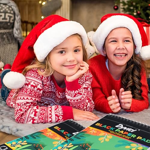 Miniatura 7 de Dyvicl Bloc de papel negro de 5.5 x 8.5 pulgadas, cuaderno de bocetos, 35 hojas (90 lb150 gsm), papel de dibujo negro en espiral para lápiz, pastel,