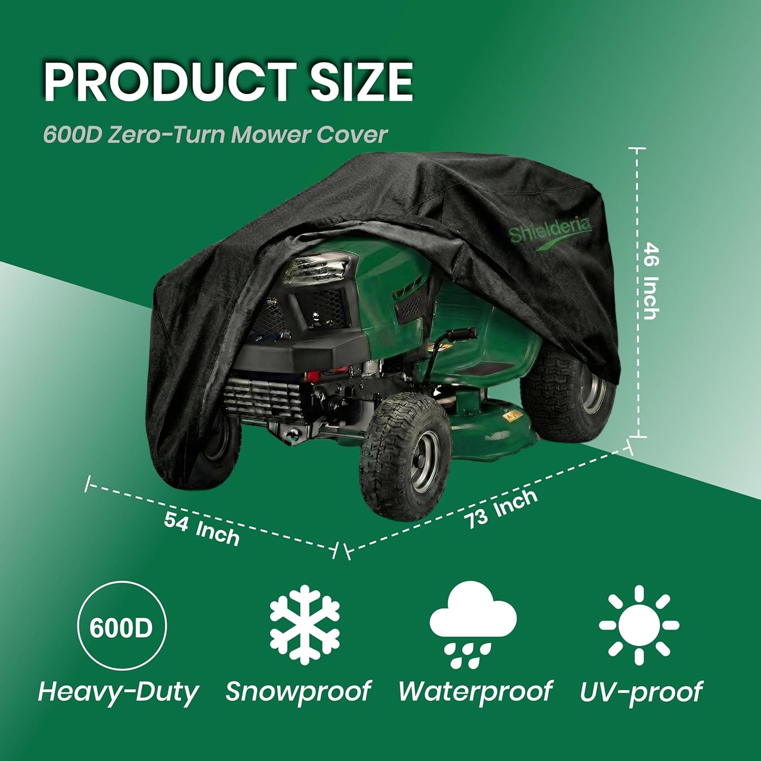 Riding Lawn Mower Cover - Heavy Duty 600D Oxford Waterproof Lawn Mower Cover for All-Weather Outdoor Storage, Fits John Deere, Greenworks, EGO, Toro, Craftsman, Husqvarna, Honda & More