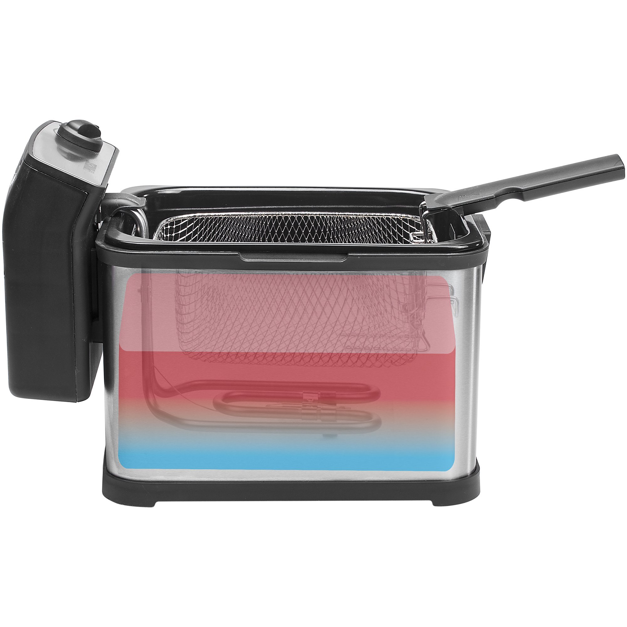 Princess 183001 Freidora Superior, Zona fría y filtro de seguridad, 3200 W, 3 litros, Acero inoxidable, Negro