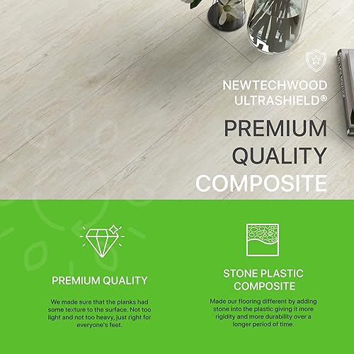 Miniatura 2 de EverLux Mongoose Taupe 20 MIL x 8.8 in W x 72 in. L Click Lock - Suelo de tablones de vinilo de lujo impermeable (17.7 pies cuadradoscaja)