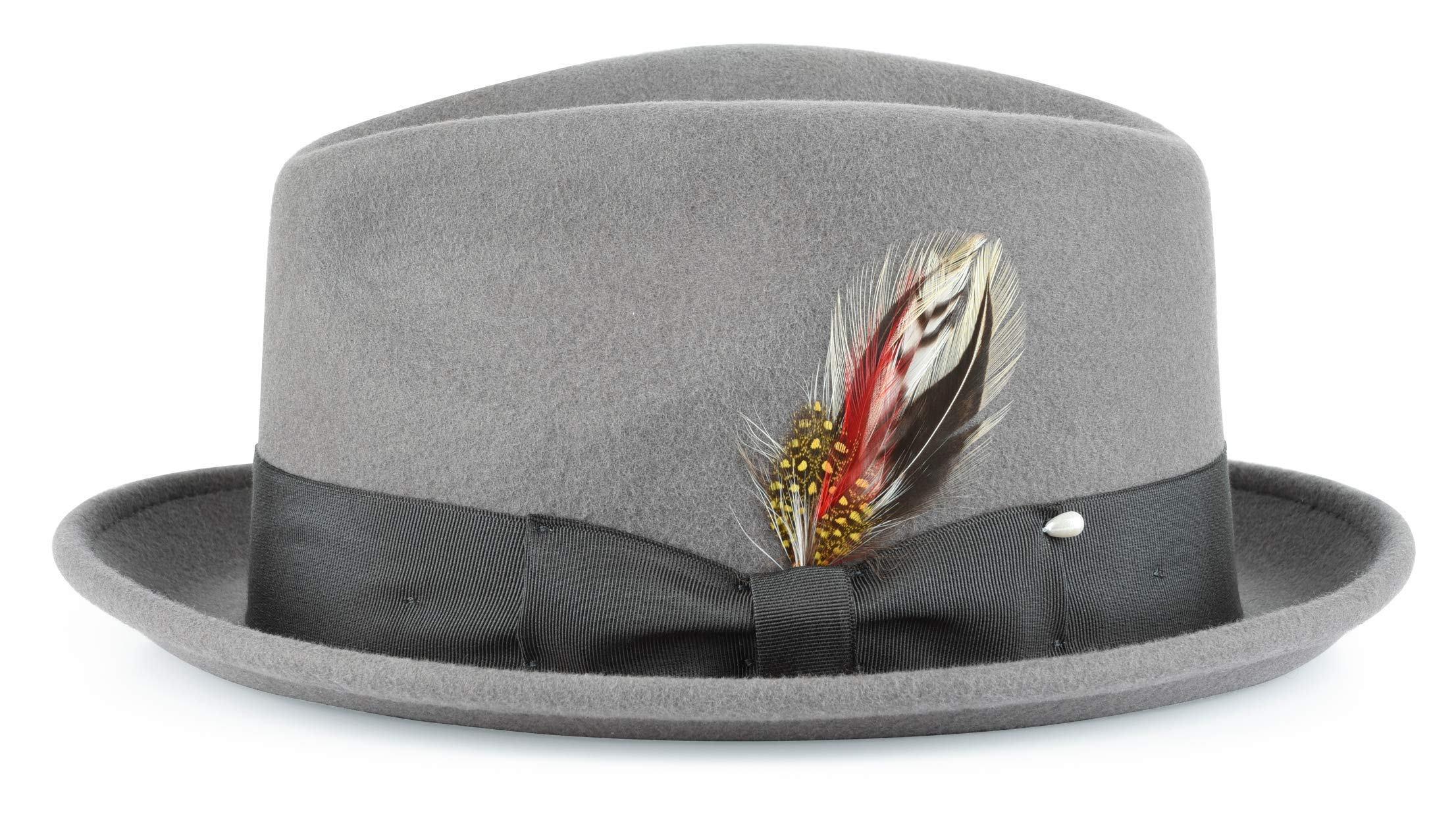 Mens Fedora Hats, Short Brim Fedora, 100% Wool Crushable Hat, Packs Easy, Stain Resistant, Stylish Fedora