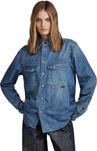 G-Star Para Hombre Unisex Dakota Regular Shirt, Azul (faded cadet blue D23006-D3