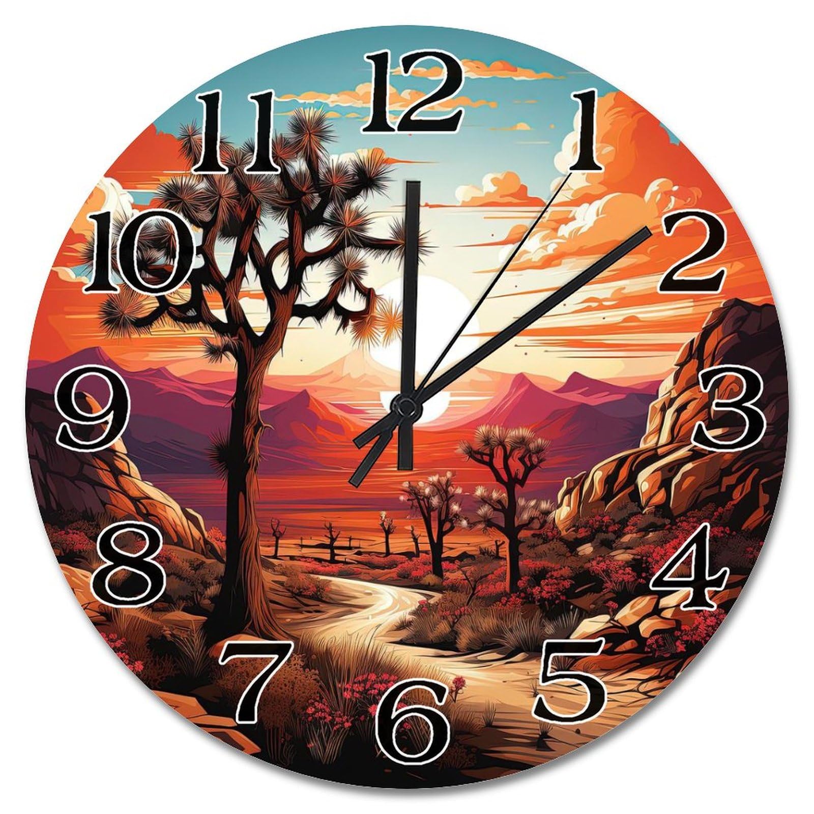 Horloge murale en bois Joshua Tree, le cadeau moderne idéal