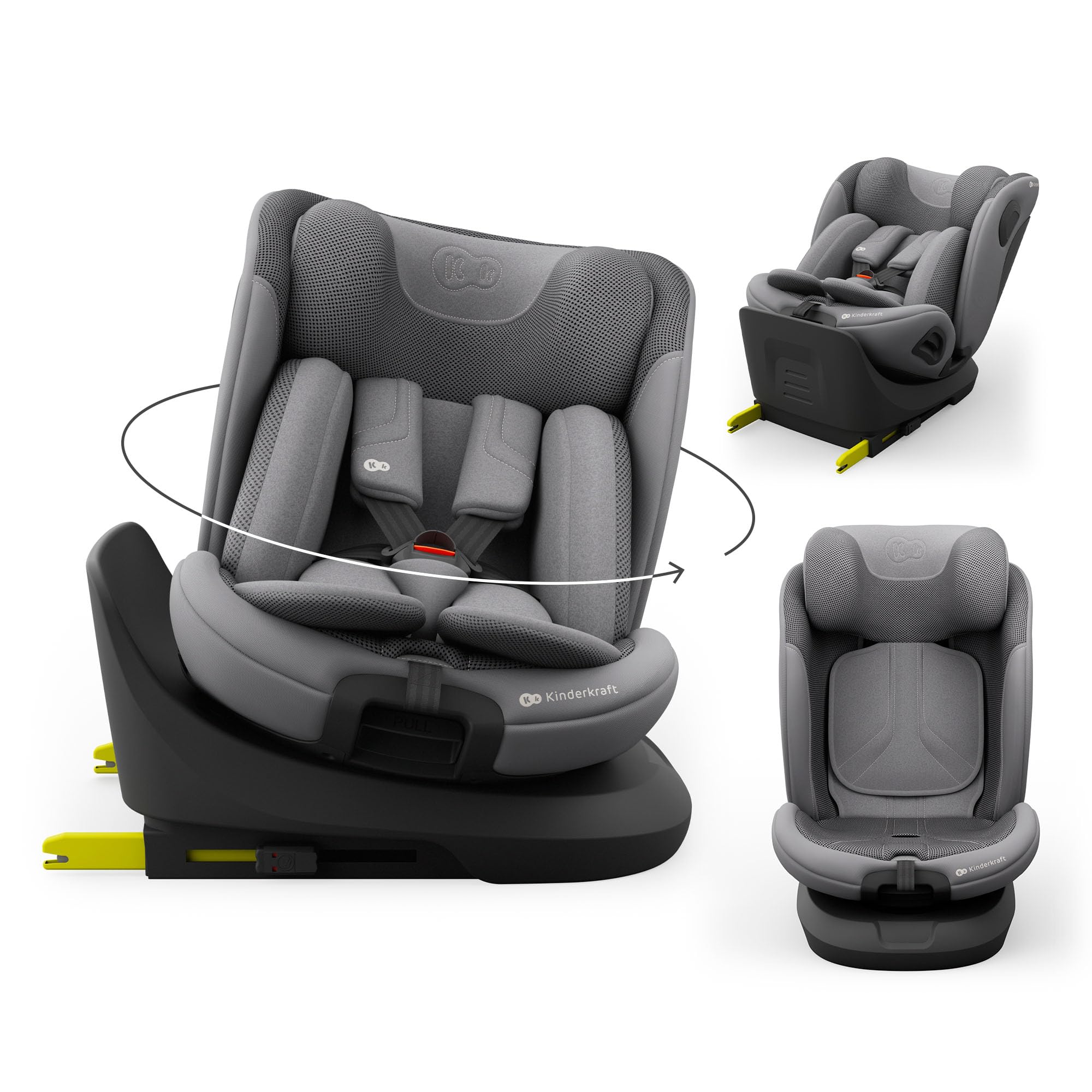 Kinderkraft I-GROW 2 PRO Siège Auto i-Size 40-150 cm 0-12 ans ISOFIX Gris