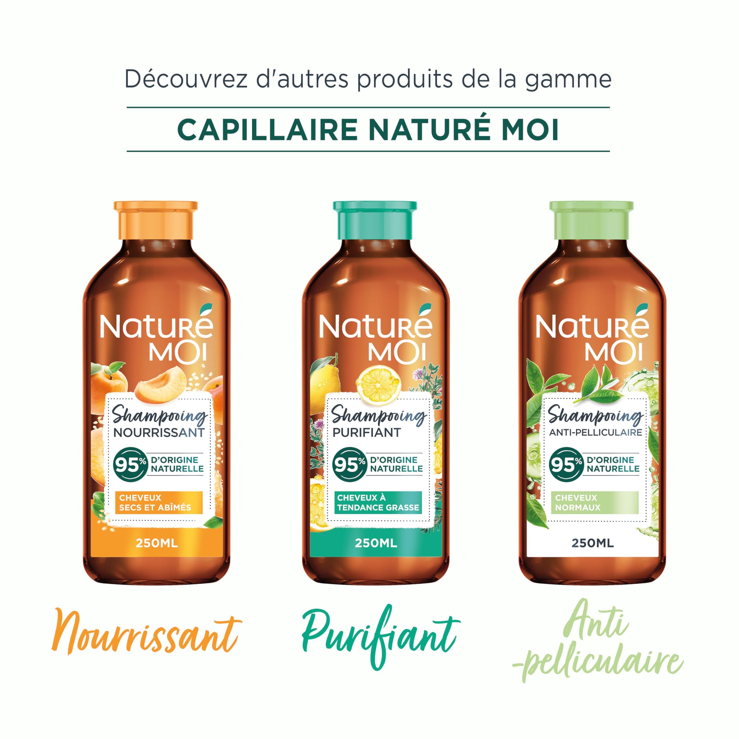 Naturé Moi - Shampoo Antiforfora - Capelli Normali - Shampoo Senza Solfati - Cura Capelli Forfora - Tè, Acqua Di Cetriolo Bio - 95% Di Origine Naturale - 250ml
