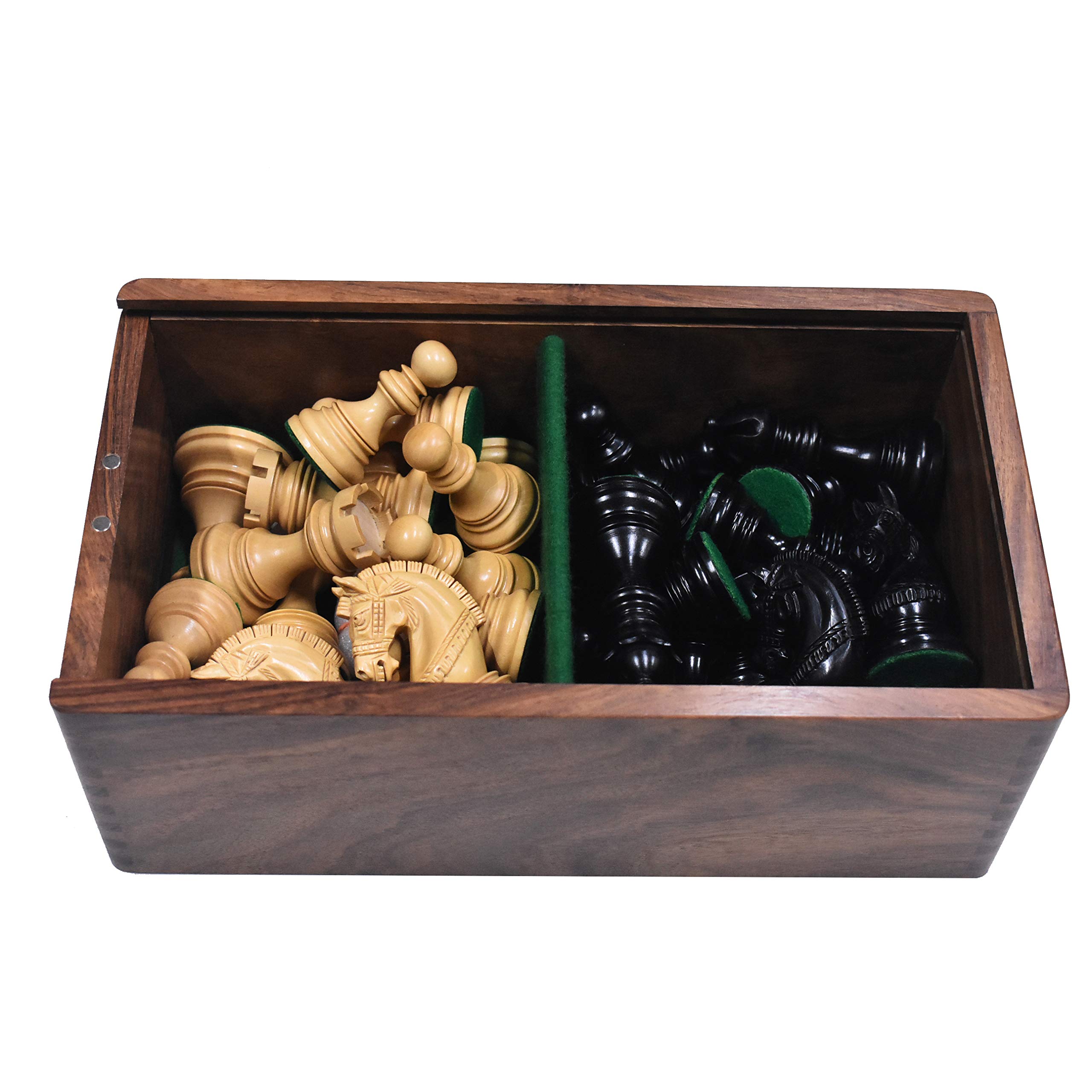 Golden Rosewood Chess Pieces Aufbewahrungsbox für Schachfiguren bis 4,5 Zoll