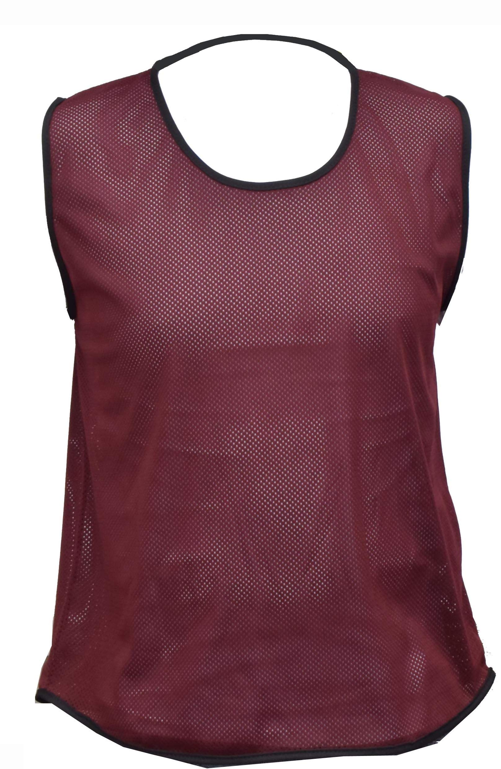 PROSTYLE SPORTS 15 Football Training Bibs Football Netball Rugby Hockey Cricket (Maroon, Small Boys (U 8's))