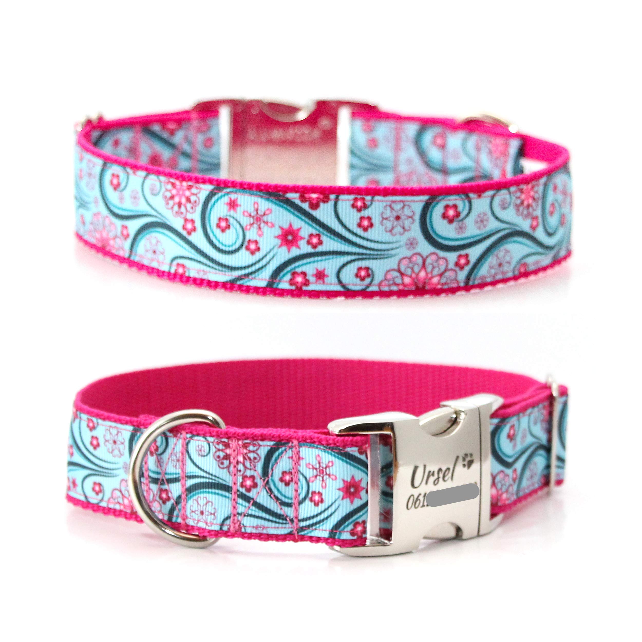 Set: Halsband + Leine, Set für Hunde, Tauleine und Hundehalsband - Swirl Mint
