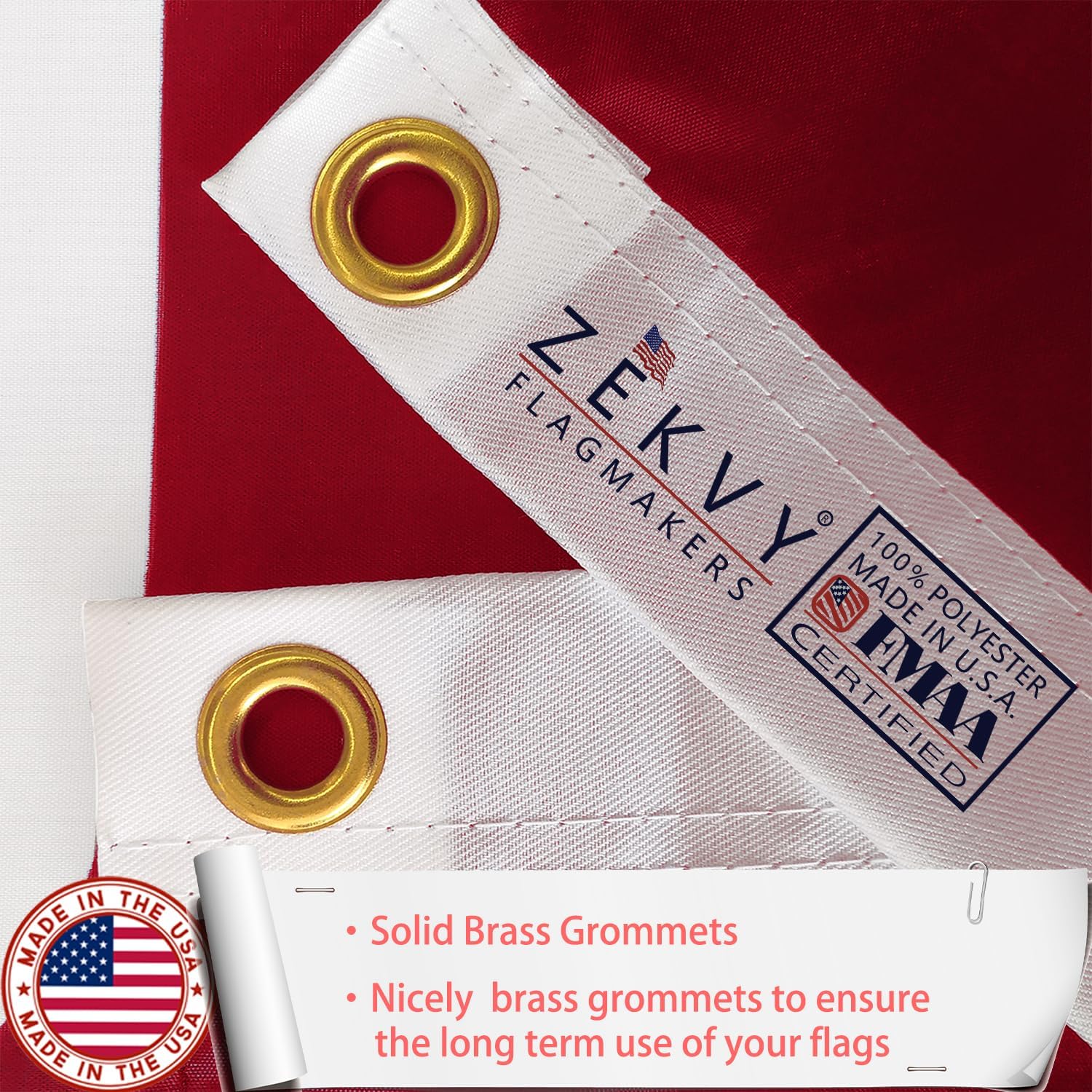 Florida Flag 3x5 Outdoor Made in USA - Double Sided Heavy Duty Vivid Color Florida Flags Banners with 2 Brass Grommet - Image 4