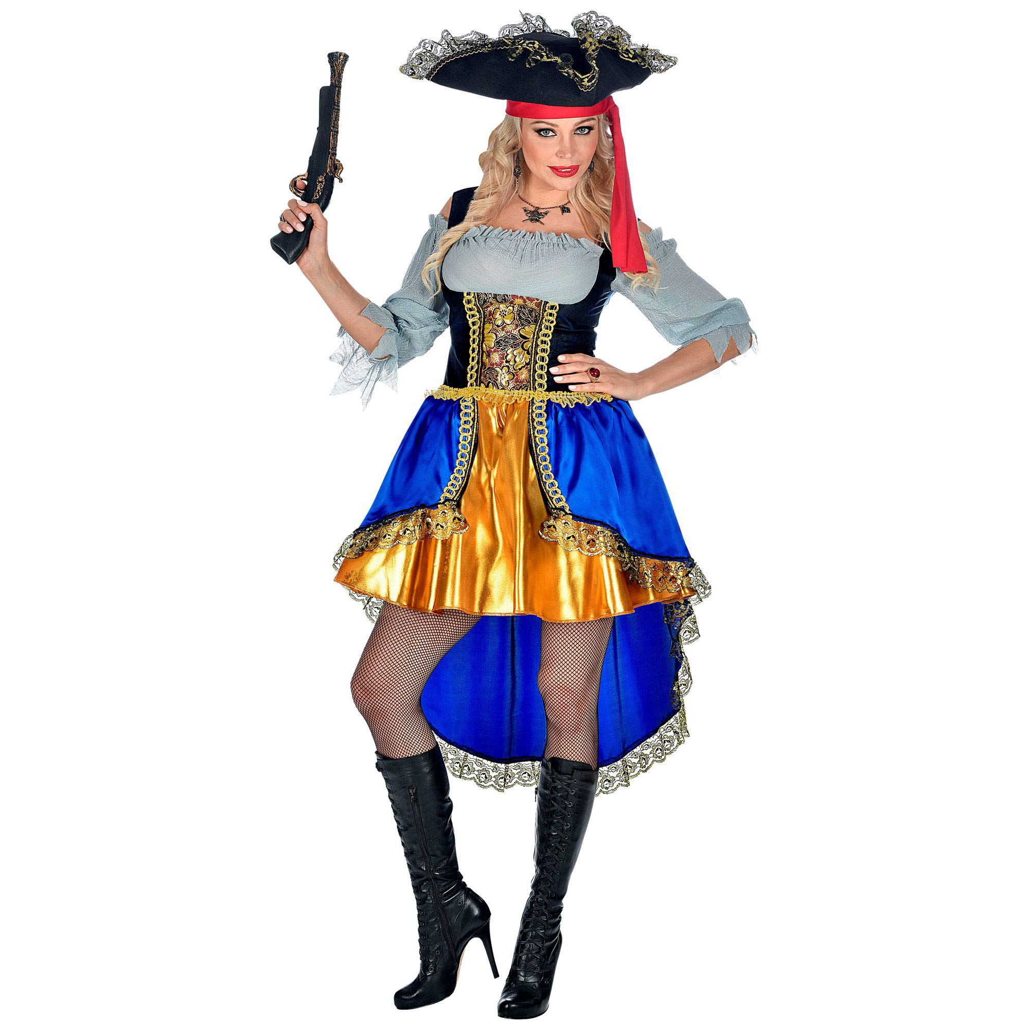 W WIDMANN MILANO Party Fashion - Kostüm Piraten Kapitänin, Kleid mit Bluse, Hut, Piratenbraut, Faschingskostüme Damen