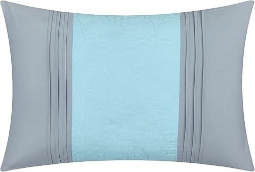 Miniatura 3 de Chic Home BCS06714-AN Emily - Juego de edredón (20 piezas), tamaño King, color azul aguamarina