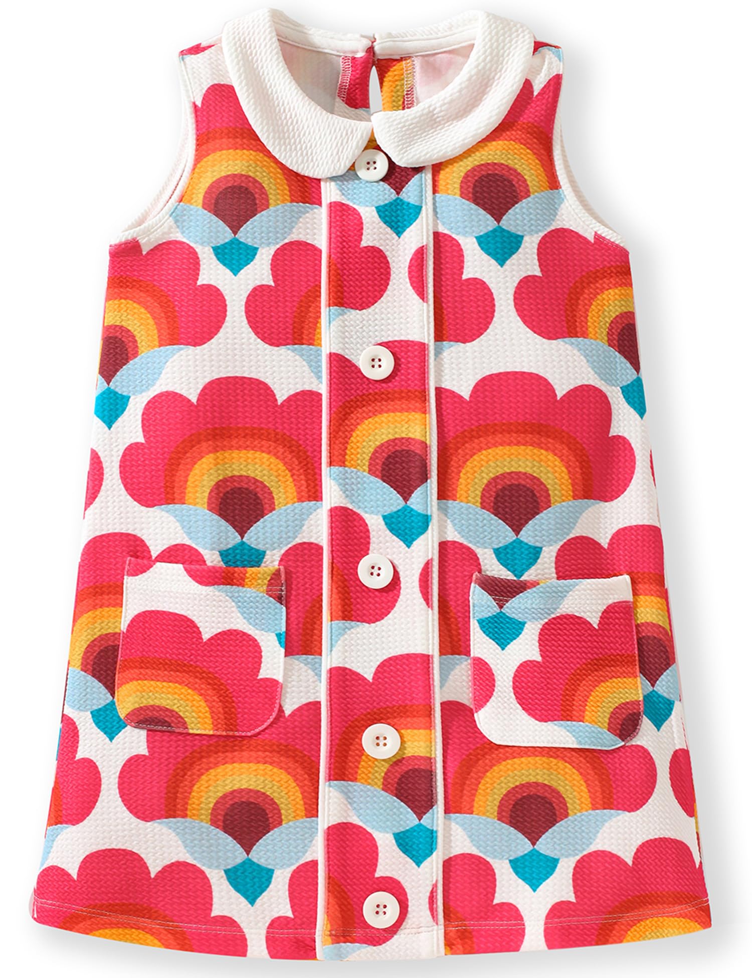 FreeLu Toddler Girls Cotton Summer Short Sleeve Dress Cartoon Print Casual Jersey Dresses
