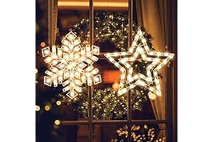 2 Pack Christmas Snowflake and Star Window Light