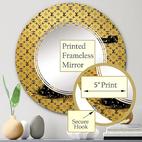 Miniatura 3 de Gold Designer Pistol II- Vanity Mirror, Bathroom Mirrors, Wall Mirrors for Living Room, Bedroom - Round Mirror - Large 24'x24', 32'x32'