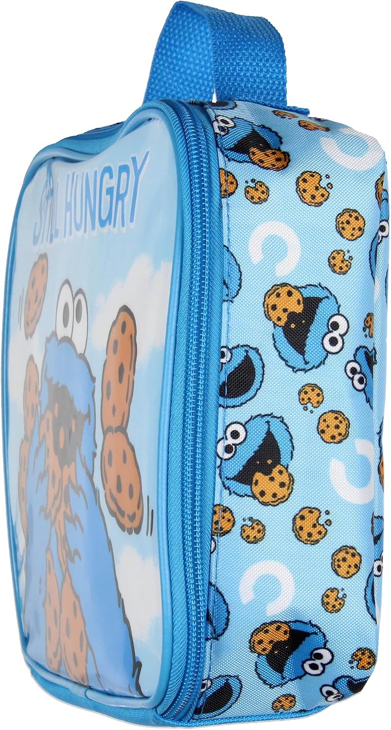 INTIMO Sesame Street Still Hungry Cookie Monster All Over Insulated Lunch Box Bag Tote 10"