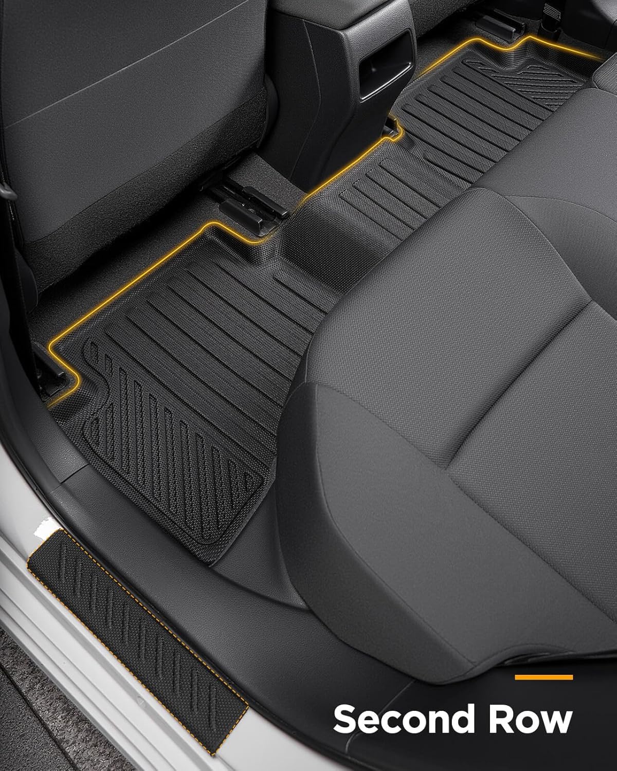 All Weather Floor Mats & Cargo Liner & Door Sill Guards for Toyota Corolla Sedan 2020-2025 2026 (Not for Hatchback and Cross), Non-Slip Full Coverage Set Car Accessories Custom Fit for Front 2nd Trunk