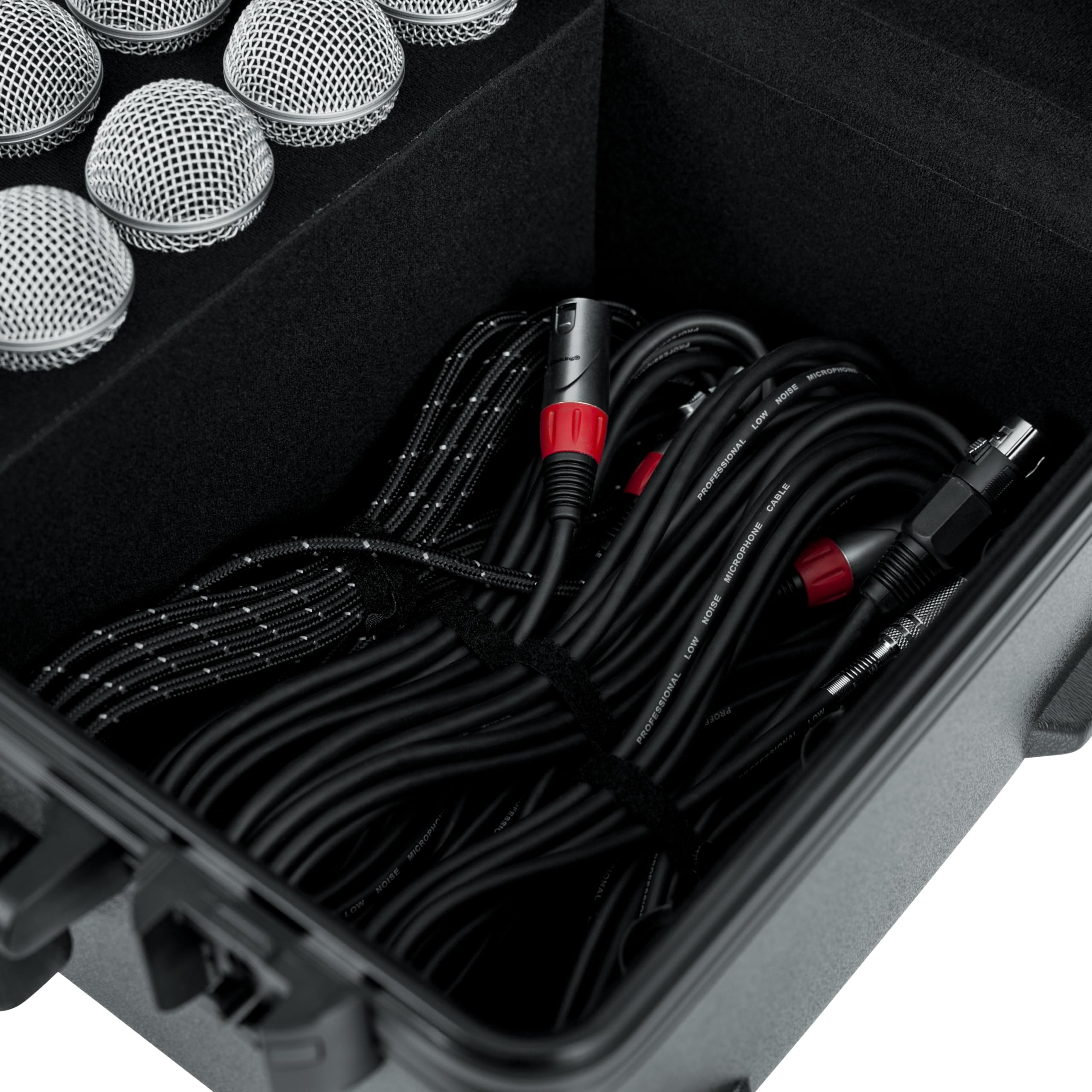 Gator Cases Estuche de Viaje Moldeado para hasta 15 Micrófonos con Cable con Cierre Aprobado por la TSA y Almacenamiento de Cable; (GTSA-MIC15)