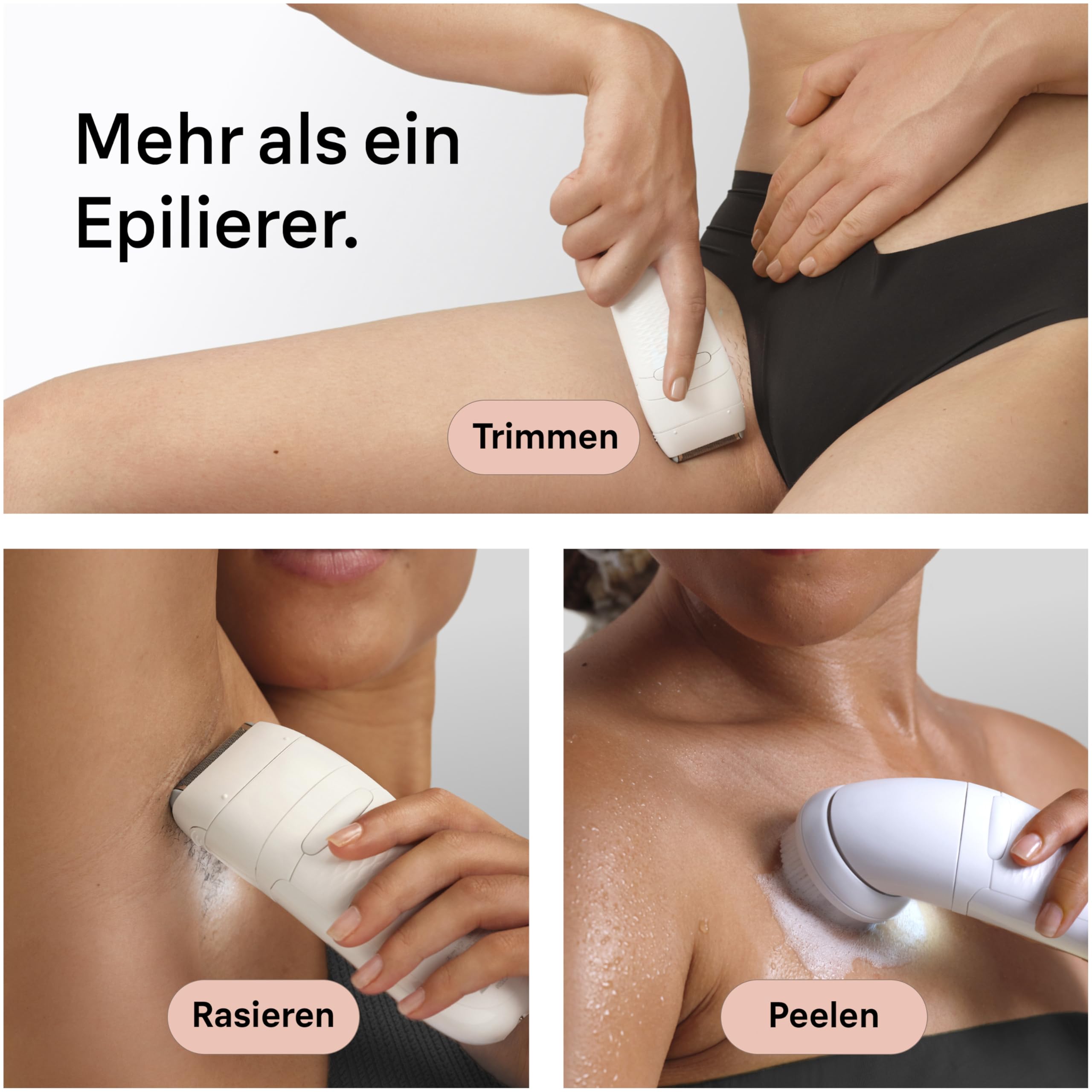 Braun Silk·épil 5 Epilierer Damen, Nass und Trocken, Wasserdicht, Inkl. Rasieraufsatz, Trimmeraufsatz, Peelingbürste, 5-060, Pink