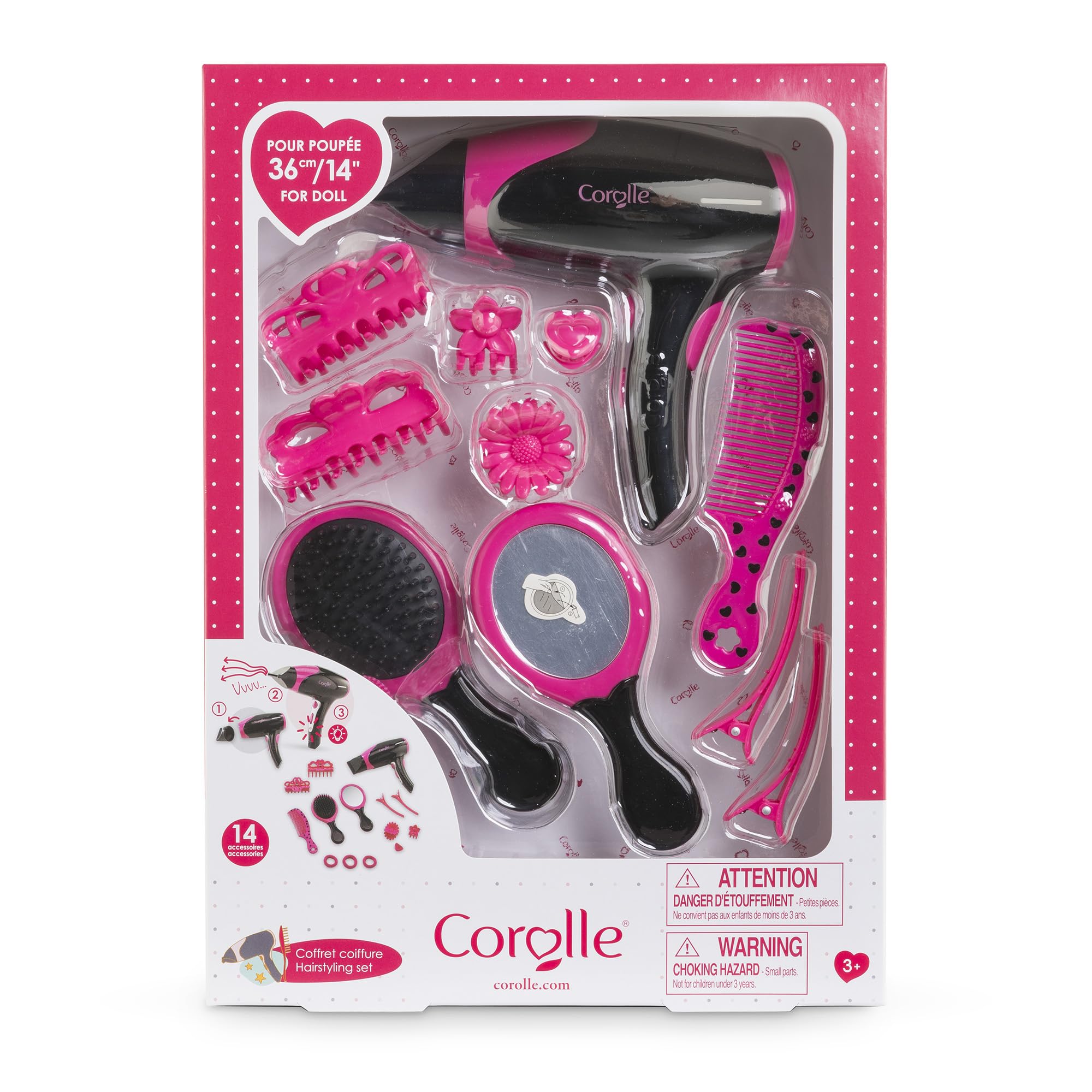 Corolle 9000213040 - Estuche de peluquería (14 Accesorios, para muñecas/muñecas, a Partir de 3 años)