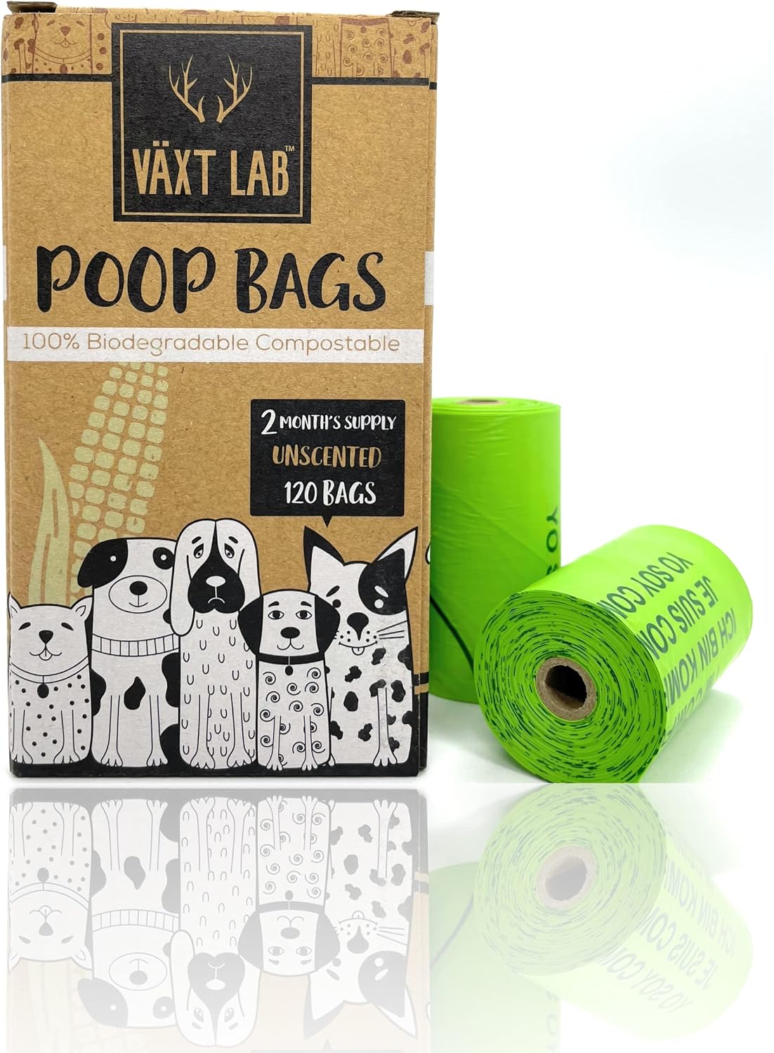 Vaxt Lab, 100% Certified Compostable for Dog Poop Bags, pet, cats, biodegradable, Earth Friendly, Extra Thick, Leak-Proof Guaranteed,…