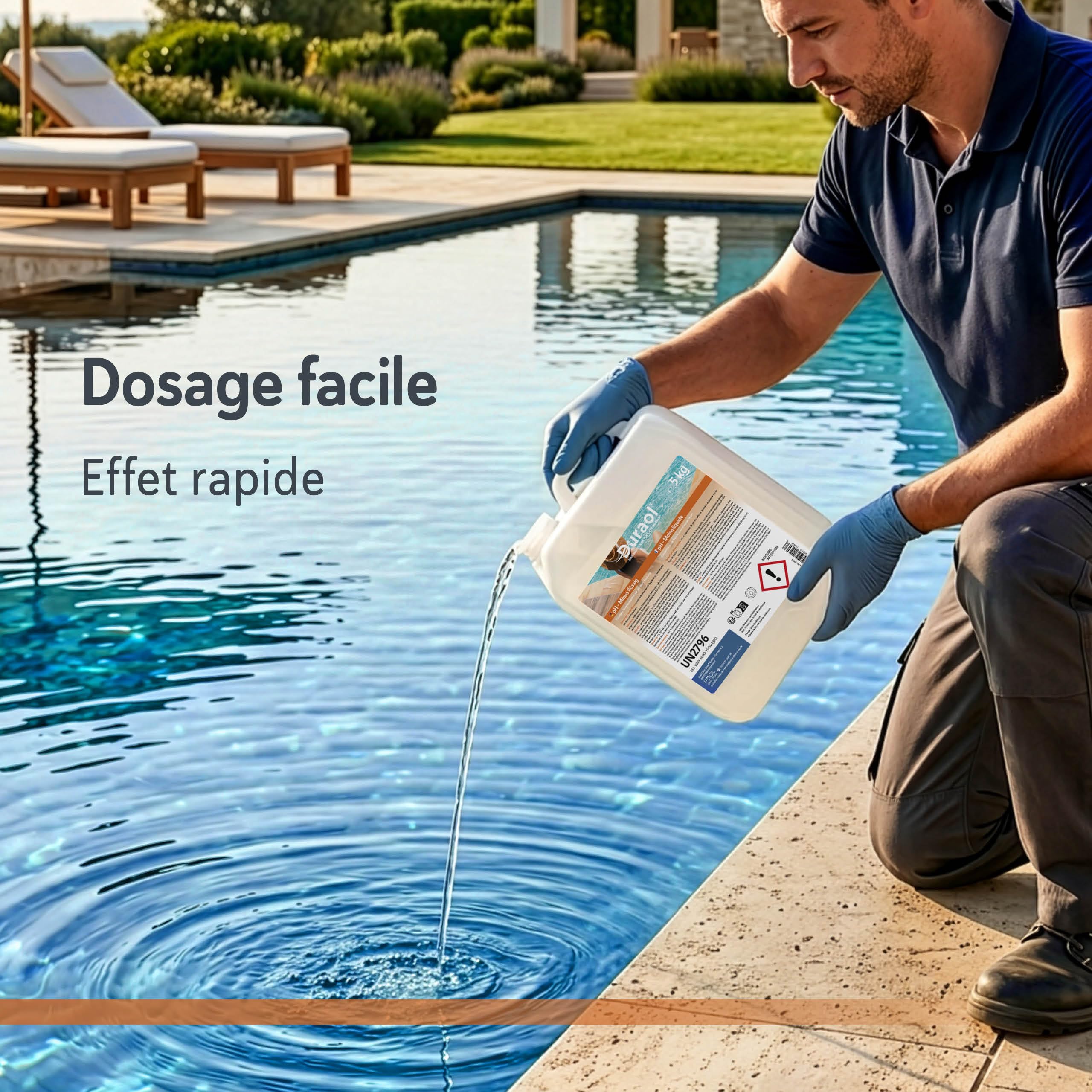 pH Moins Liquide 20 kg – Réducteur de pH pour Piscine à l'acide Sulfurique <15% – sans Acide Chlorhydrique – pour Dosage Automatique ou Manuel