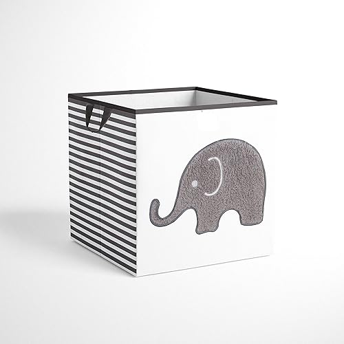 Bacati Elephants - Caja de almacenamiento de tela unisex, color gris