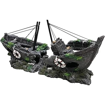 top fin ship aquarium ornament