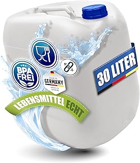 Kosmetex 30L Kanister, BPA frei & lebensmittelecht, Wasserkanister 30 Liter für Camping, Garten, Gewerbe & Haushalt, Robust Made in Germany