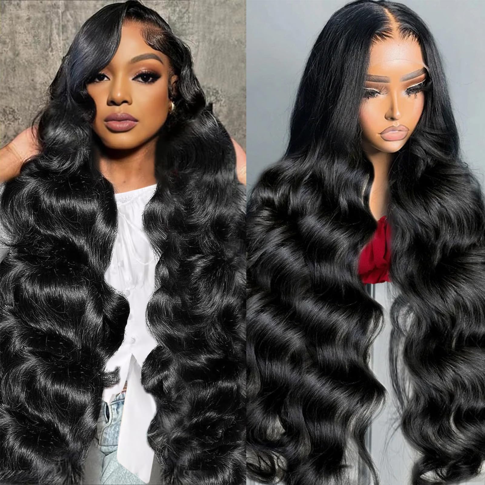 250% Density Body Wave Lace Front Wigs Human Hair 15A 13x4 HD Full Lace Frontal Wigs Human Hair 100% Real Human Hair Wigs No Synthetic Blend No Tangle