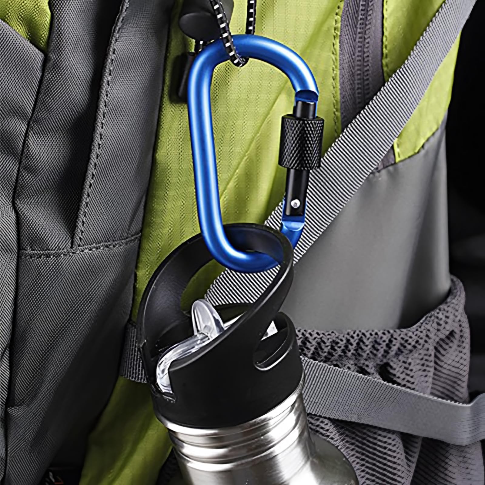 10 Pezzi Moschettone Portachiavi in Lega di Alluminio Moschettoni Piccoli D Forma Portachiavi Gancio Moschettone Arrampicata per Campeggio, Pesca, Trekking o Viaggio (5mm)