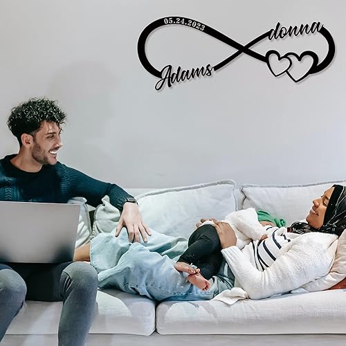 Miniatura 3 de Letrero de metal de infinito personalizado, decoración de pared de infinito, decoración de pared de metal con corazón infinito, decoración de pared