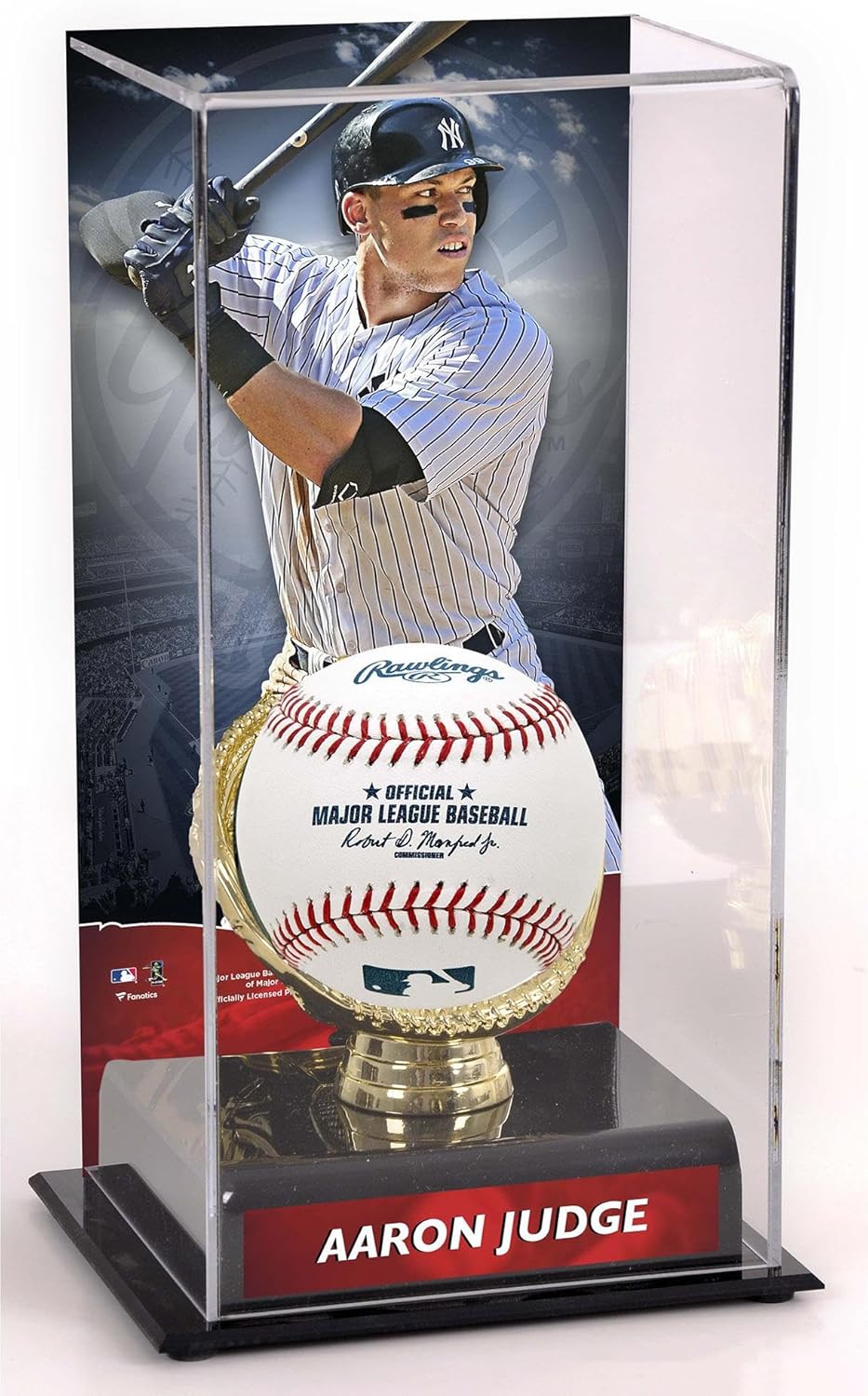 Aaron Judge New York Yankees Sublimated Display Case with Glove Holder - Baseball Free Standing Display Cases ''Case Only''