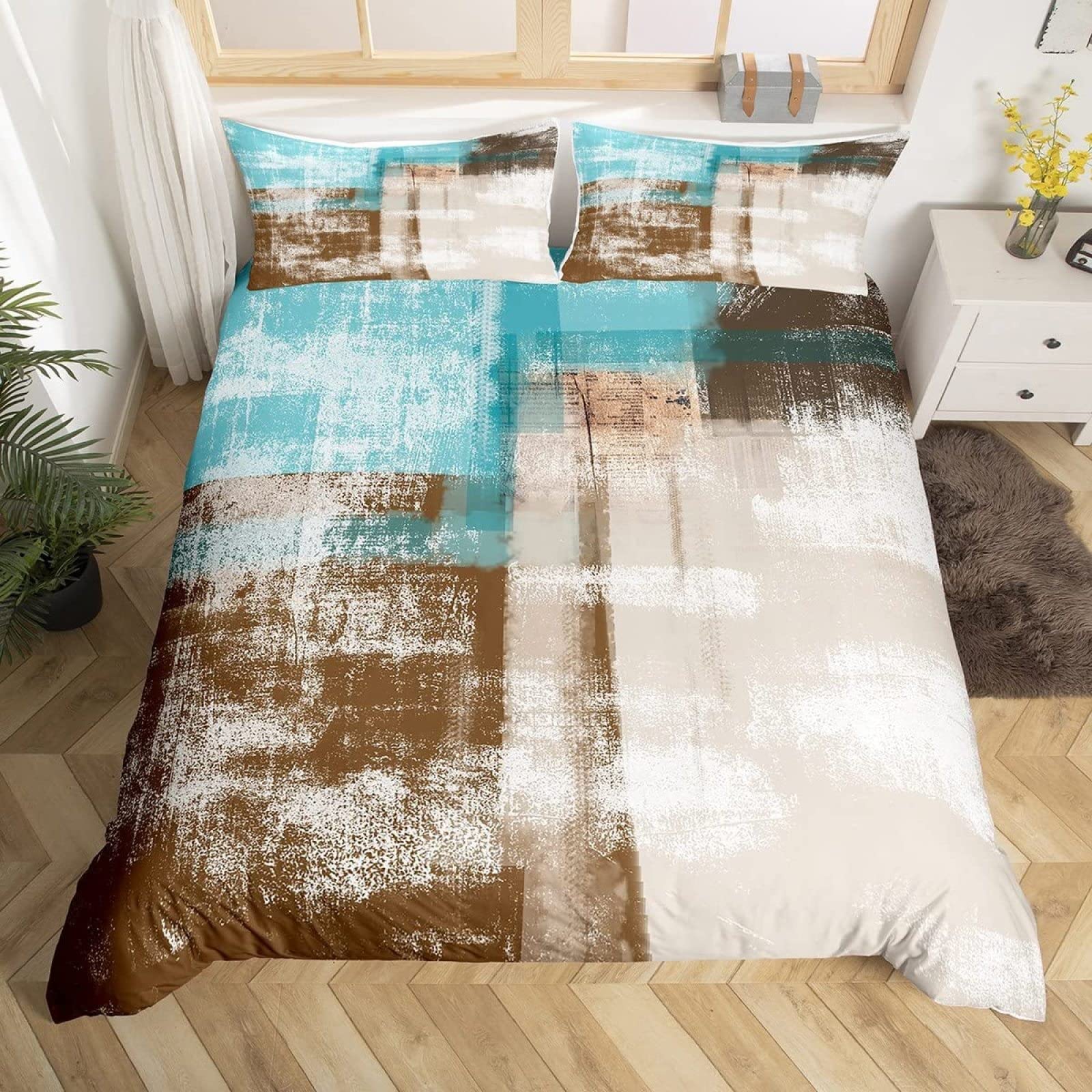 Housse de Couette 220x240 Graffiti Parure de Lit 2 Personnes en Microfibres