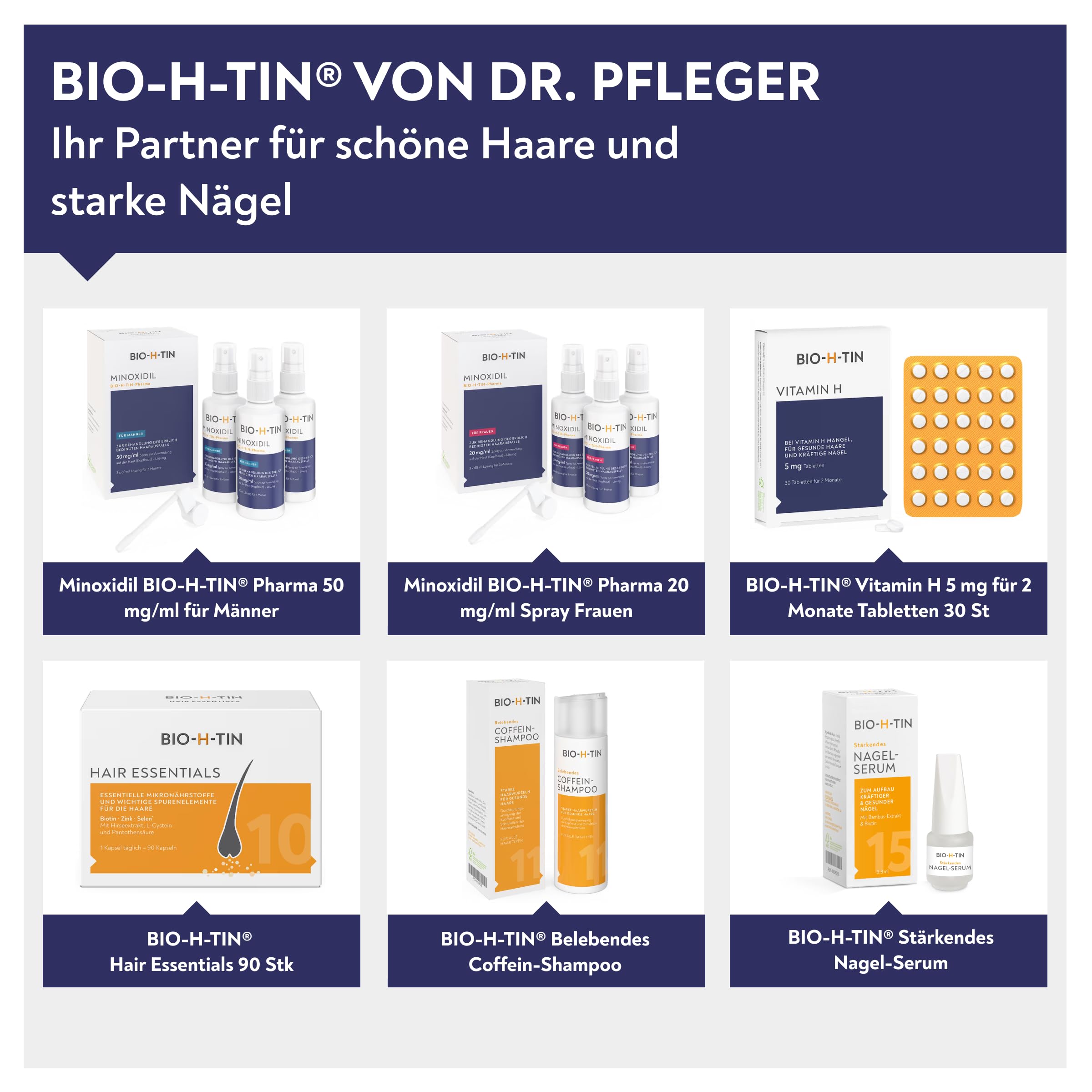 Minoxidil BIO-H-TIN 50 mg/ml Spray, Lösung zum Auftragen auf die Kopfhaut 3x 60 ml + BIO-H-TIN Belebendes Coffein-Shampoo, 200 ml