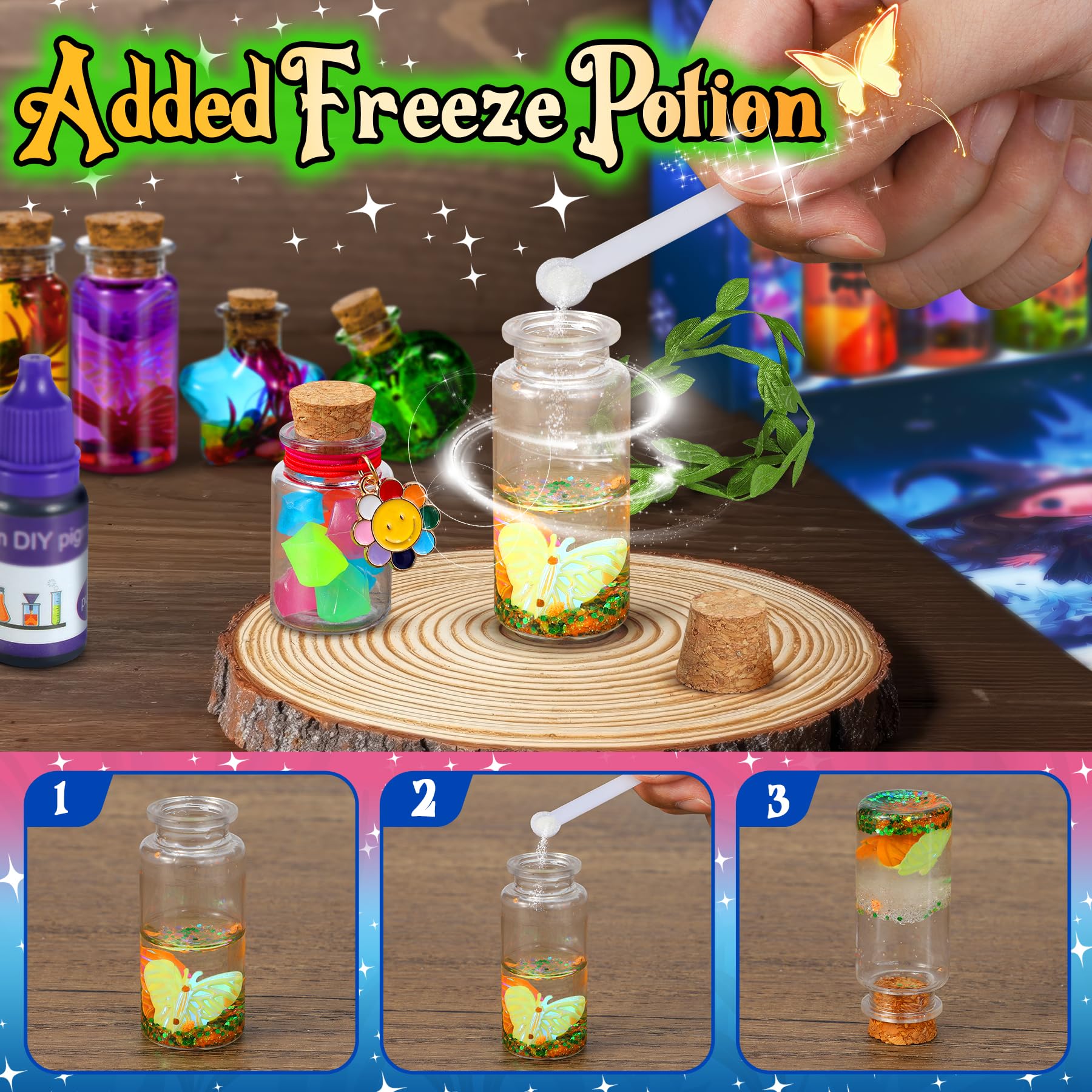 Subtail Pozioni Magiche Bambina - Kit Per Pozioni Fatate Lavoretti Creativi Per Bambini 6-12 Anni - Gelatina Magica Bambini Acqua - Giochi per Halloween Regalo Bambina 6 7 8 9 10 11 12 Anni femmina