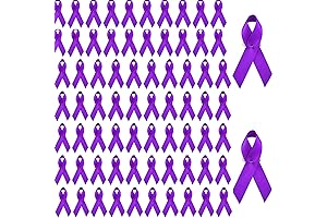 100PCS Purple Ribbon Pins - Symbol of Hope and Support for Purple Ribbon Awareness Campaigns
