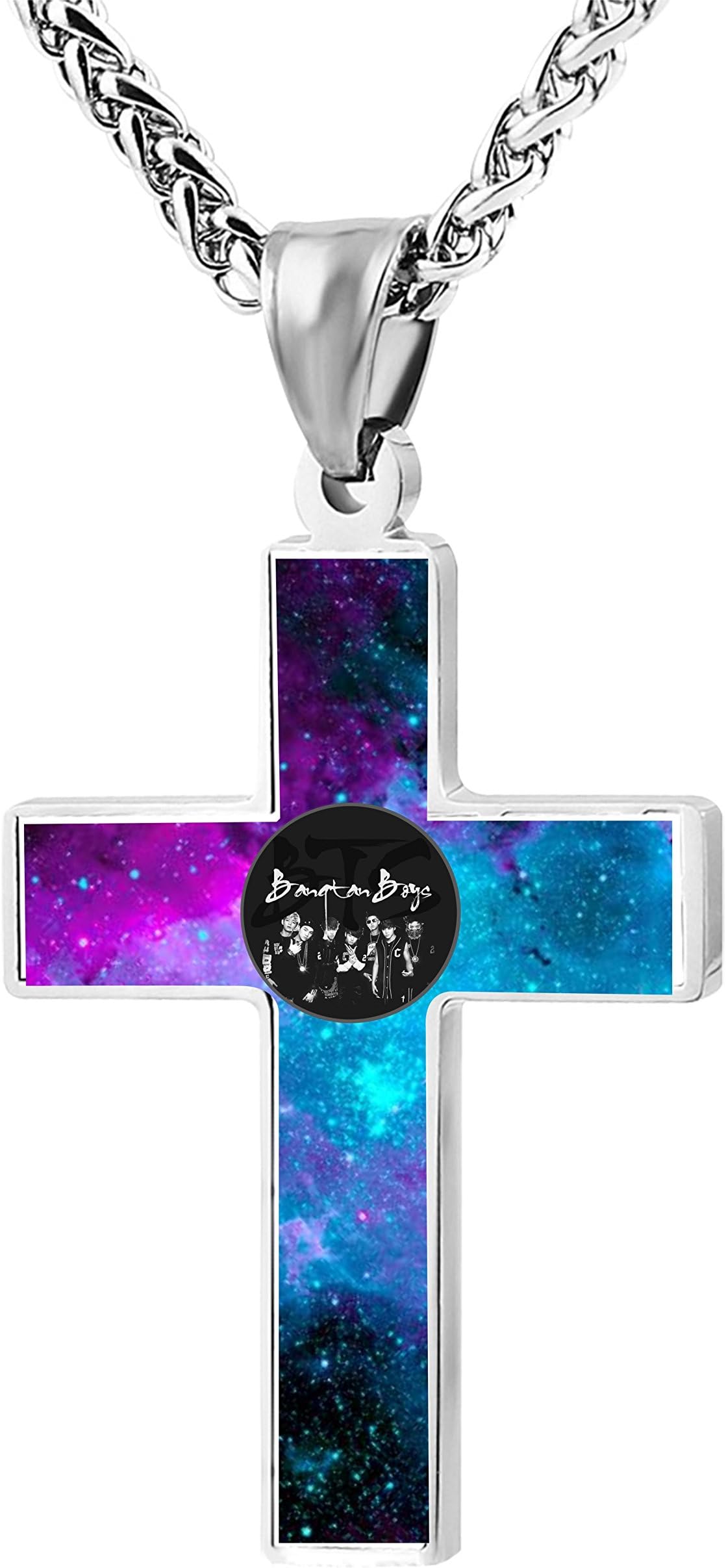 Bangtan Boys BTS Cross Necklace for Men & Women with Pendant Chain