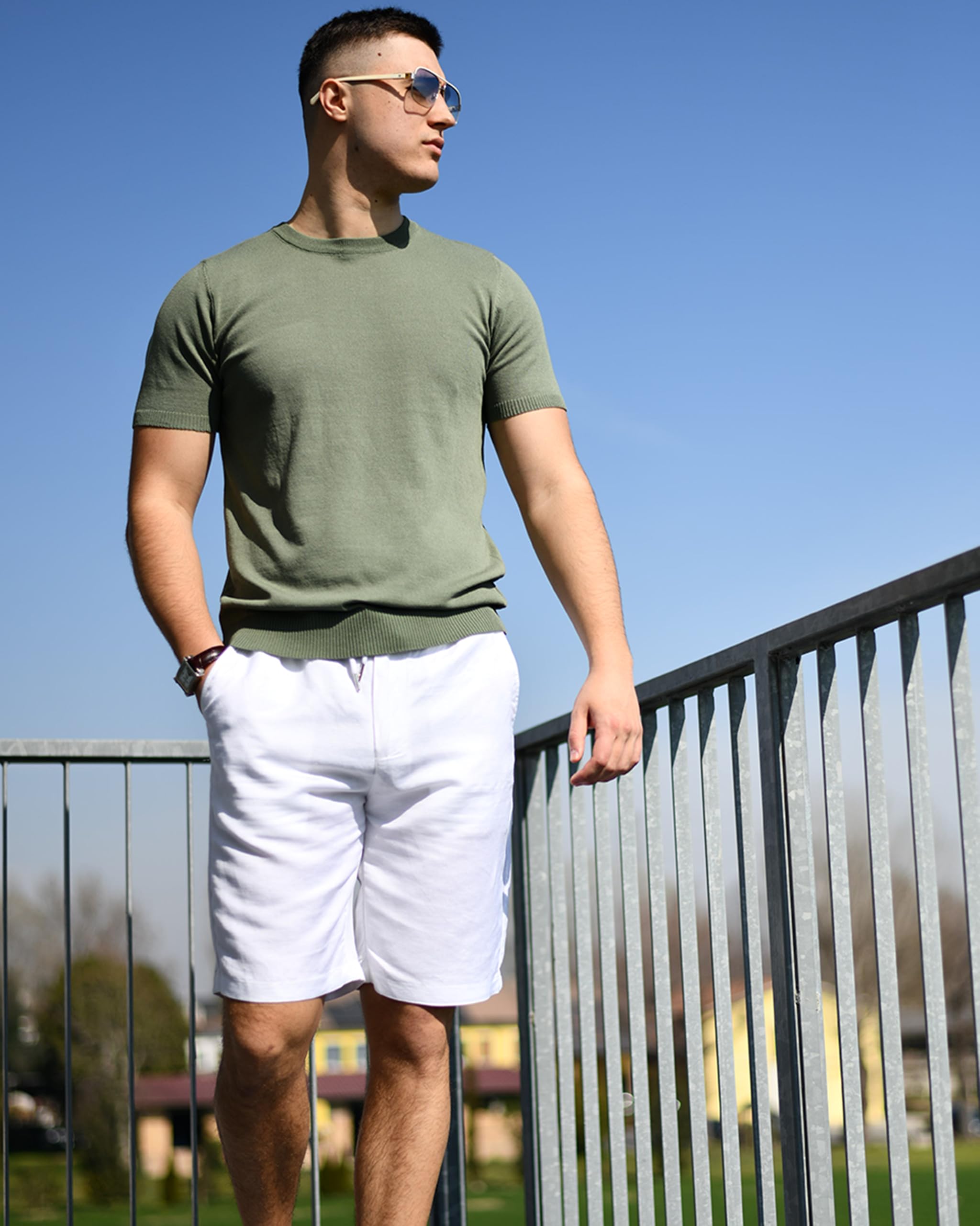 CZ - T-Shirt Uomo Jersey Cotone Maglia Polo Elegante Slim Fit Maglietta Classica Traspirante Manica Corta Casual Raffinata