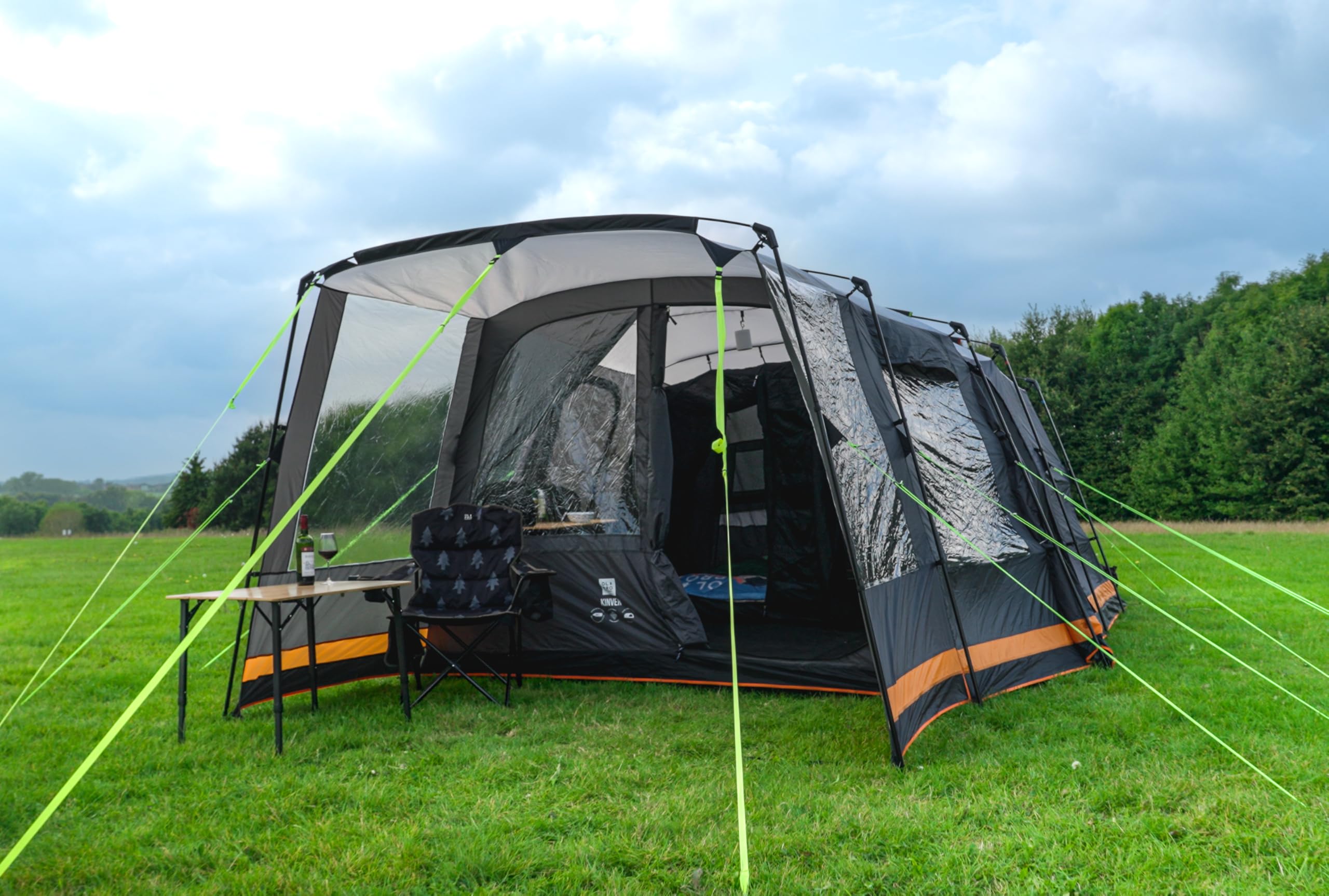 OLPRO Outdoor Leisure Products Kinver 5.0 - Tenda a tunnel con 5000 mm di altezza e protezione dai raggi UV, materiale di riproduzione, per famiglie e grandi gruppi, pali in fibra di vetro, rete