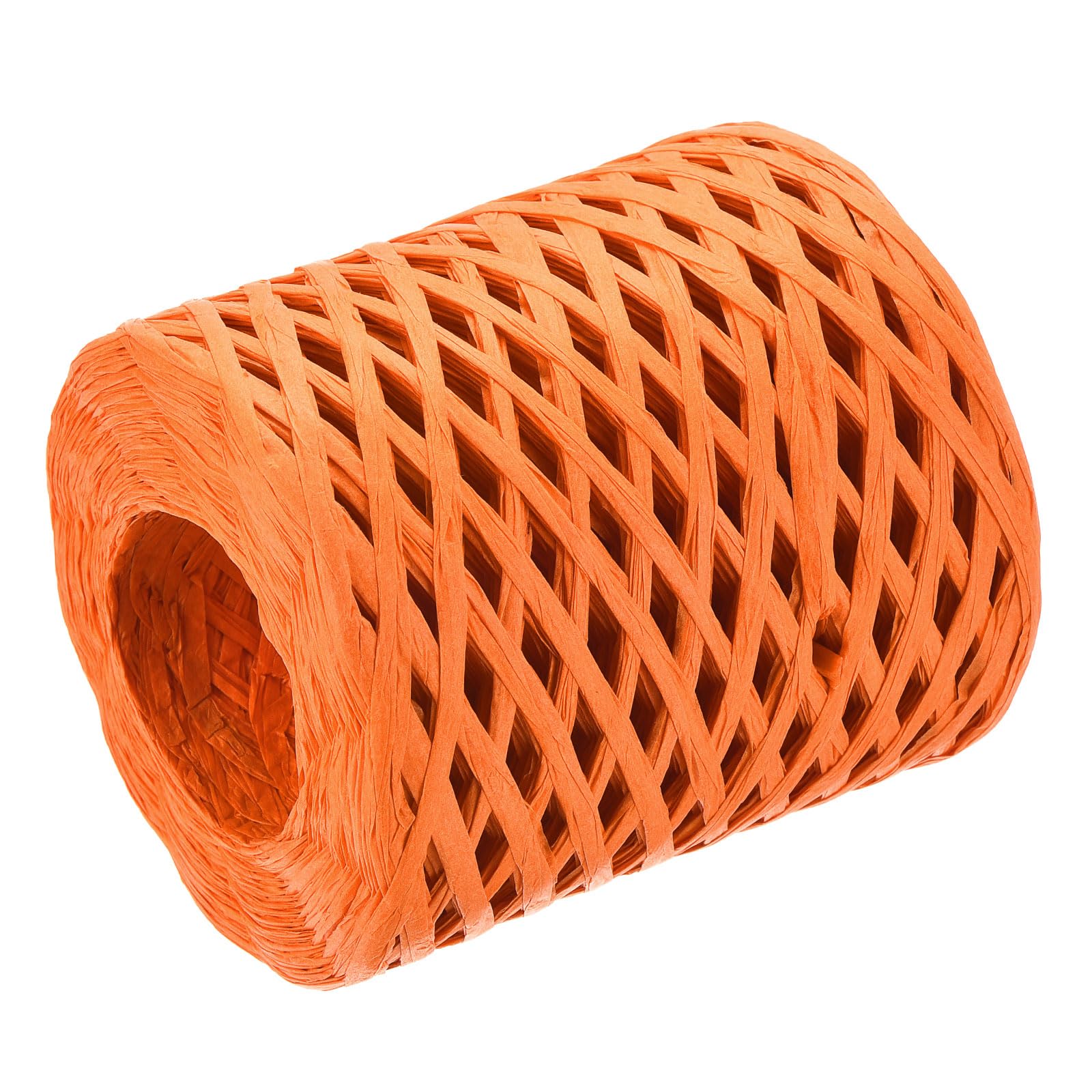 QUARKZMAN Nastro Artigianale in Carta di Rafia, 6mm x 200M Corda di Rafia per Imballaggio Regali Fai da Te, Nastro per Avvolgere Natale, Arancione