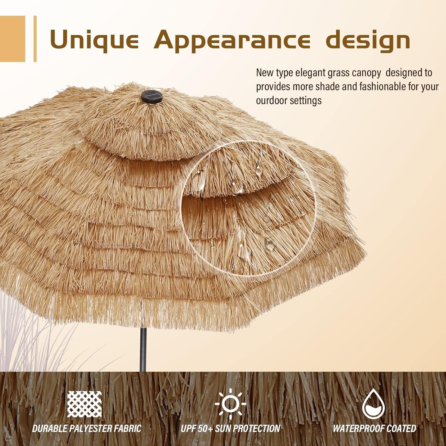 7.5FT Patio Umbrella, Outdoor Table Umbrella, Market Umbrella with Push Button Tilt and Crank for Garden, Lawn, Deck, Backyard & Pool