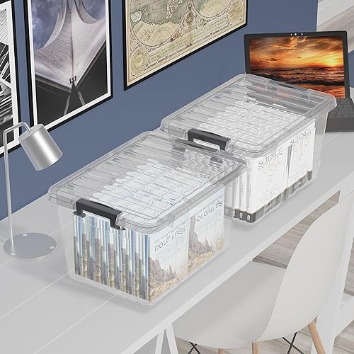 Miniatura 6 de 6 contenedores de almacenamiento de plástico de 18 cuartos de galón, caja de almacenamiento, paquete de 6, contenedor organizador con tapas