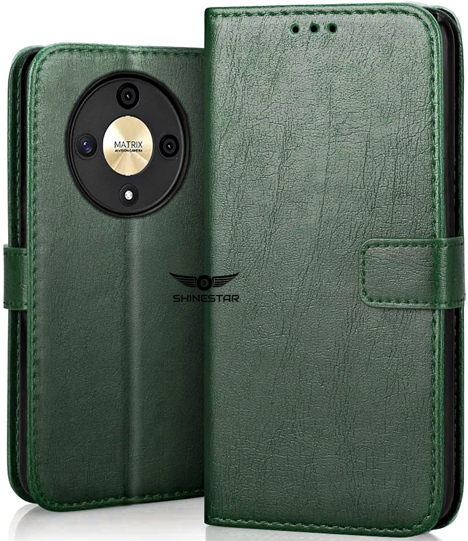 SHINESTAR Honor X9b 5G Flip Back Cover | PU Leather Flip Cover Wallet Case with TPU Silicone Case Back Cover for Honor X9b 5G - Unique Green (B0CWDB14YC) Amazon Price History, Amazon Price Tracker