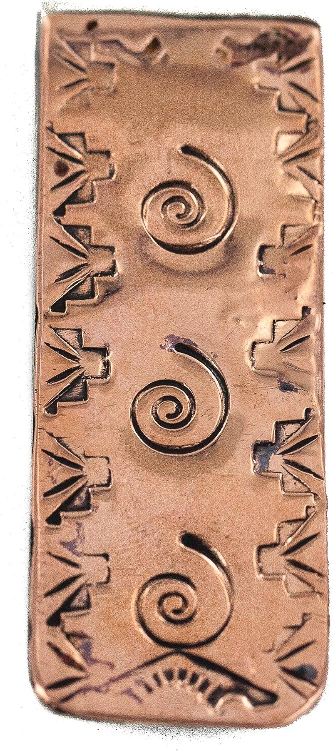 $170Tag Navajo Swirl Certified Copper Native American Nickel Money Clip 11267-3 Made by Loma Siiva