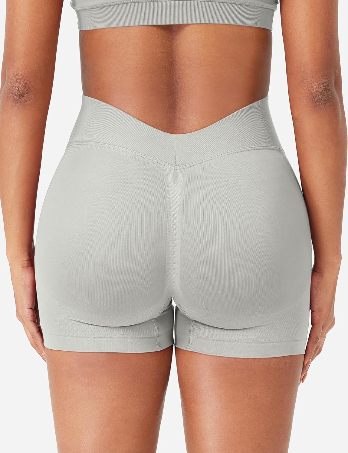 YEOREO SoftHue Workout Shorts for Women 3.6" Gym Impact Hidden Scrunch V Back Biker Shorts High Waisted Tummy Control Yoga - Image 4