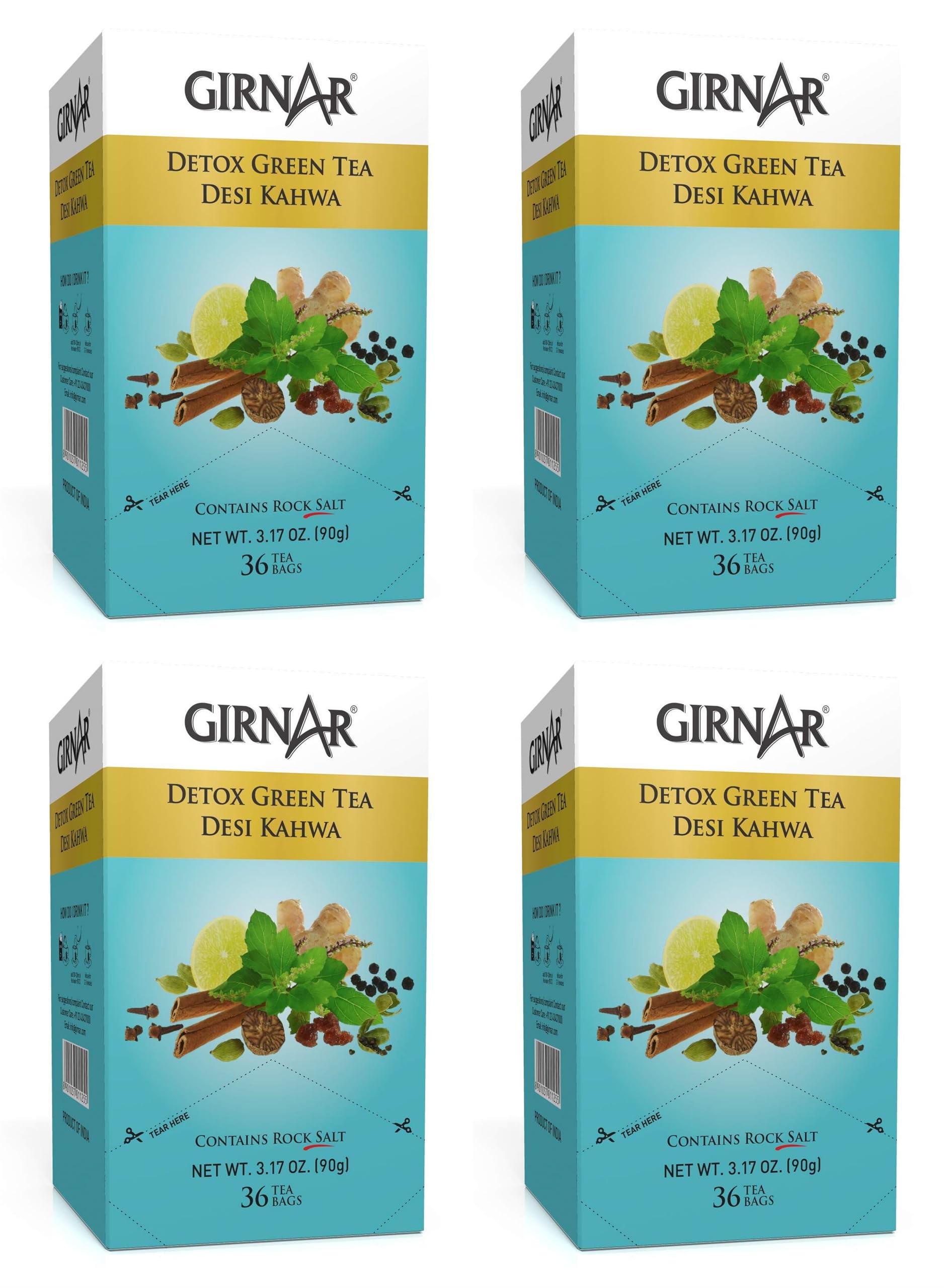 GIRNARDetox Green Tea (36 Tea Bags), 4560 g
