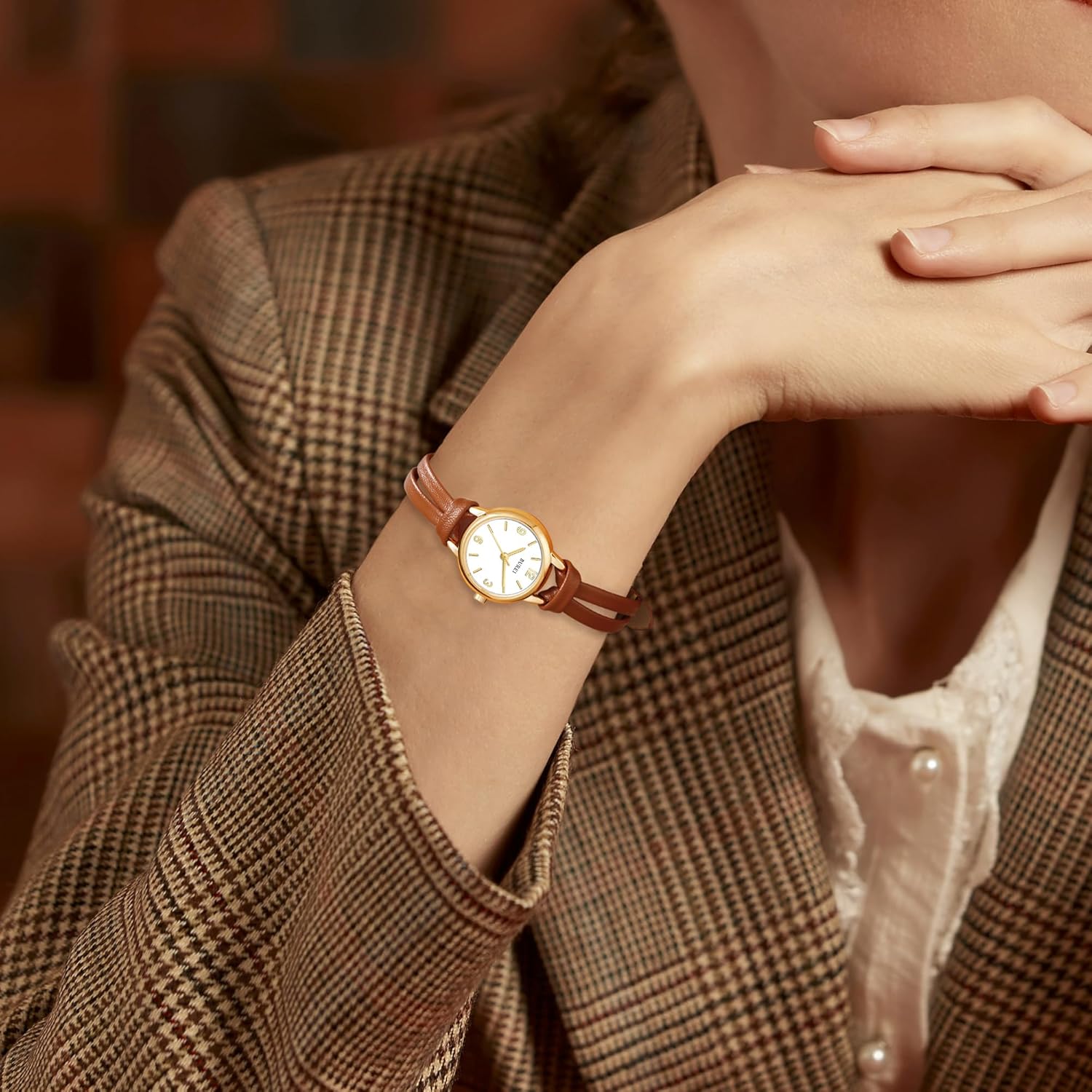 BUREI Women Leather Strap Watches Analog Quartz Watches Bracelet Band Wristwatch Relogio Feminino,Gift for Women - Image 6